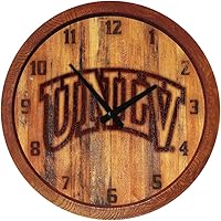 Vista 120 de The Fan-Brand NCAA Oklahoma Sooners: Faux Barrel Top Wall Clock Sports Team Bar Sign Décor - Home Man Cave, Party Decoration - Made On Demand