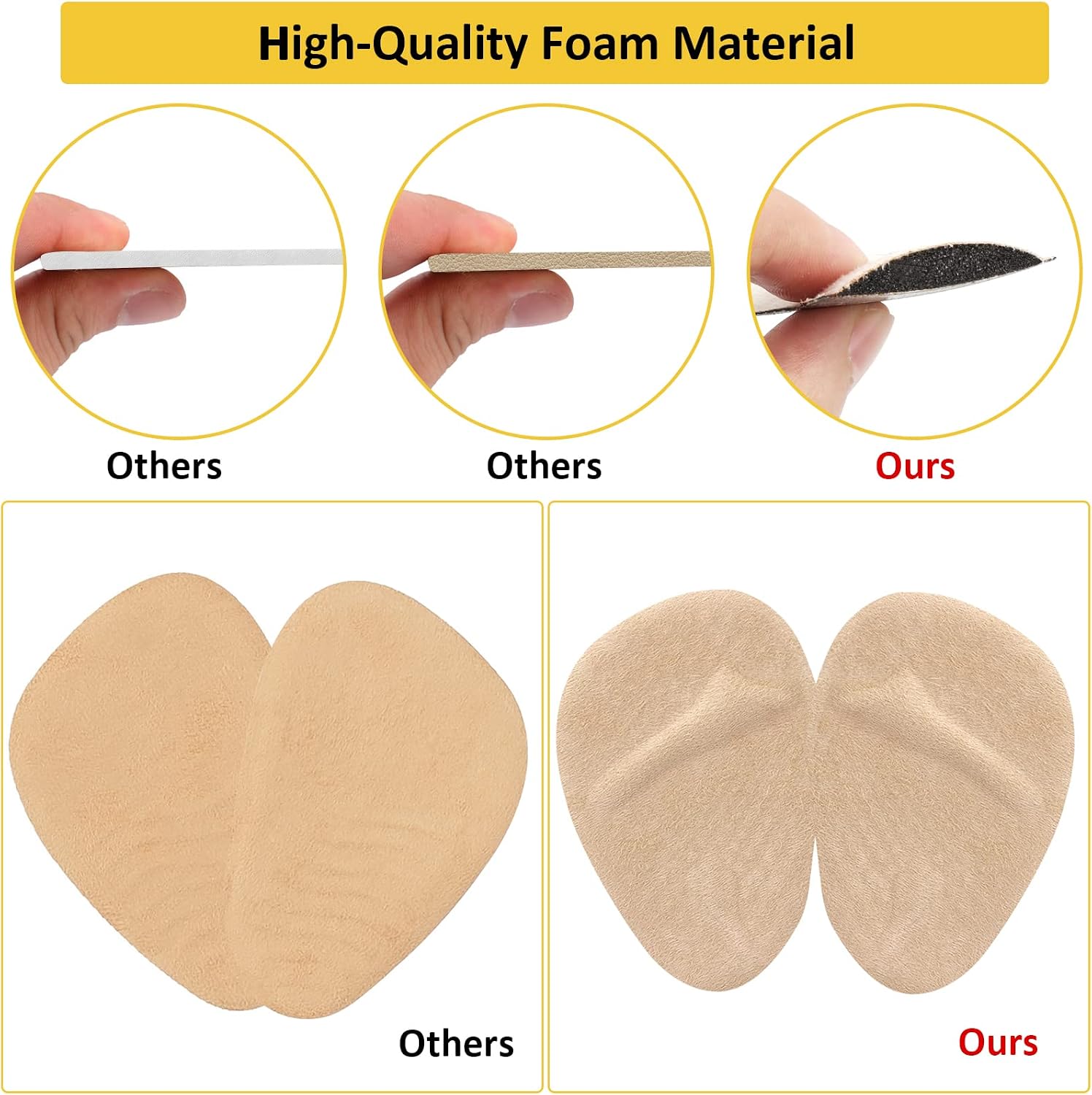 Heel Inserts for Women, 6 Pairs Heel Pads and 2 Pairs Metatarsal Pads Women, Ball of Foot Cushions for Women All Day Pain Relief, Heel Cushion Heel Grips Shoes Too Big Inserts