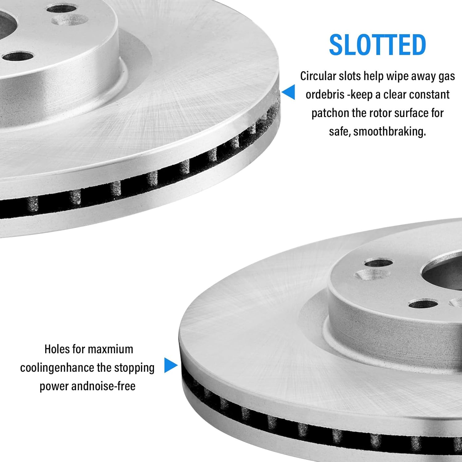 Front Disc Rotors and Ceramic Brake Pads Replacement for Chrysler 200 Sebring Dodge Caliber Avenger 2007-2014 Front Brake Rotor & Pad Compatible with Jeep Patriot Compass 2007-2017