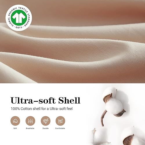 Miniatura 3 de Simple&Opulence Juego de sábanas 100% de algodón orgánico elegante y desgastado chic (1 sábana encimera, 1 sábana bajera y 2 fundas de almohada con