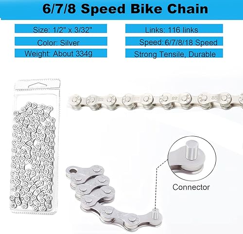 Miniatura 2 de Kit de herramientas de reparación de cadena de bicicleta con cadena de 6789 de una sola velocidad, interruptor de cadena con gancho, alicates de