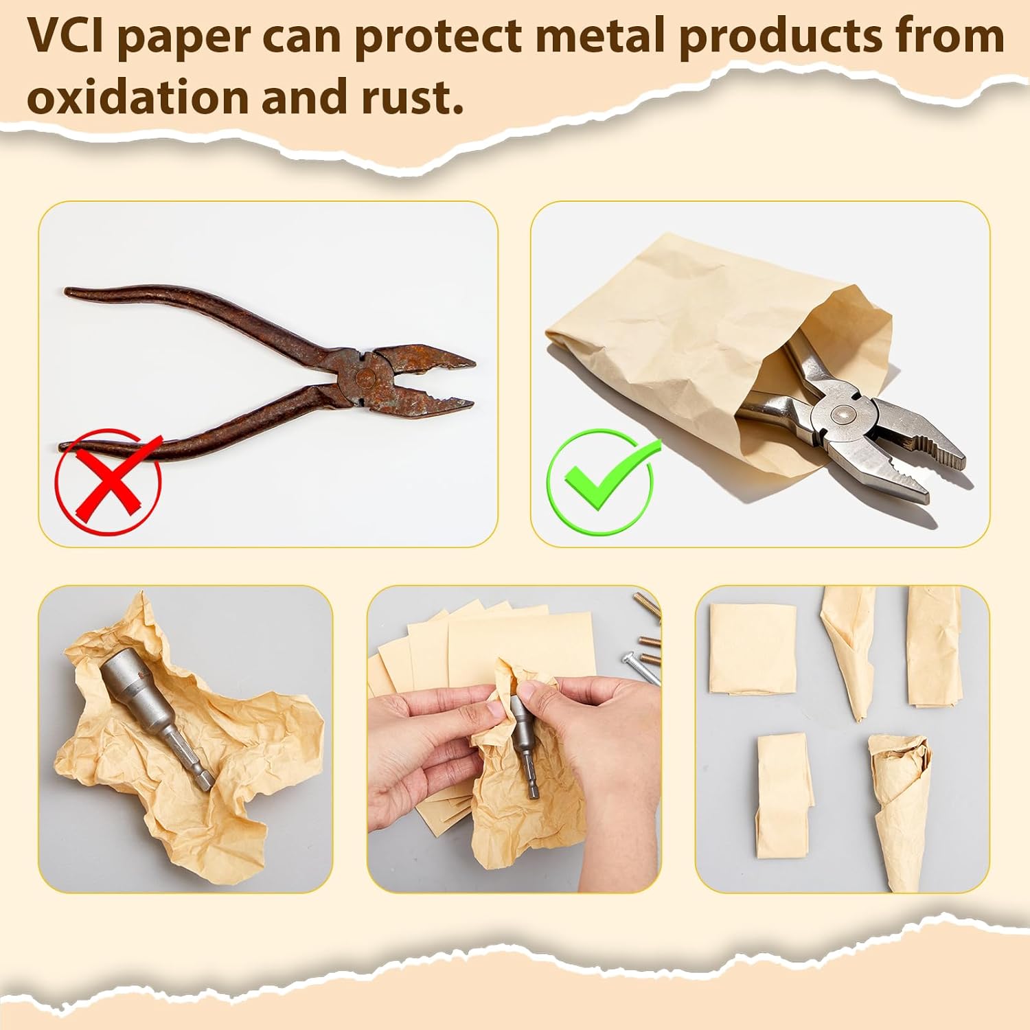 Anti Rust Vci Paper Roll 12" x 200 Yds 35# Gauge Protection for Ferrous Metal Parts Anti Corrosion Multi-Purpose for Automotive, Tools, Electronics, Knives Collectibles | No Oily Residue