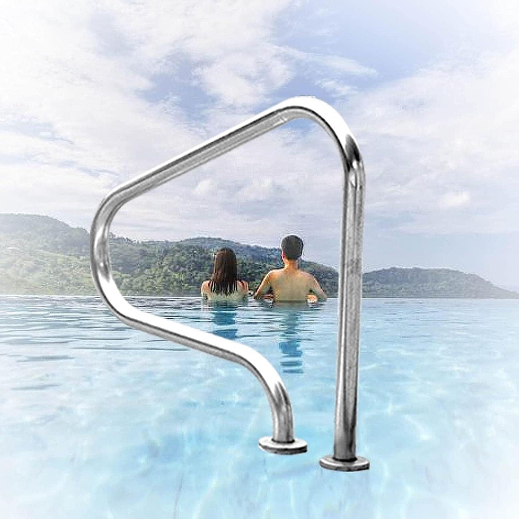 Main courante de piscine en acier pour sécuriser votre bassin creusé