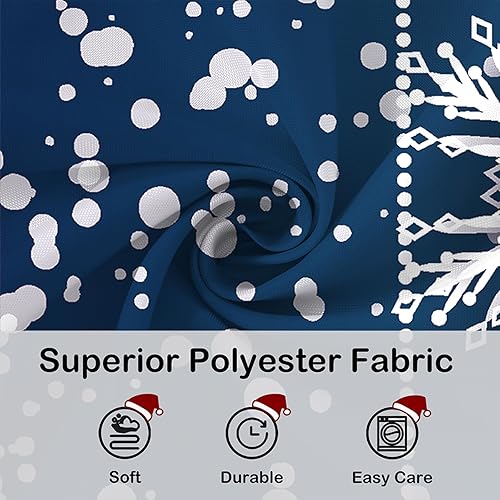 Miniatura 4 de YOSTEV Cortina de ducha azul de Navidad, cortinas de ducha de copos de nieve de Navidad para decoración de baño, cortina de ducha de vacaciones de