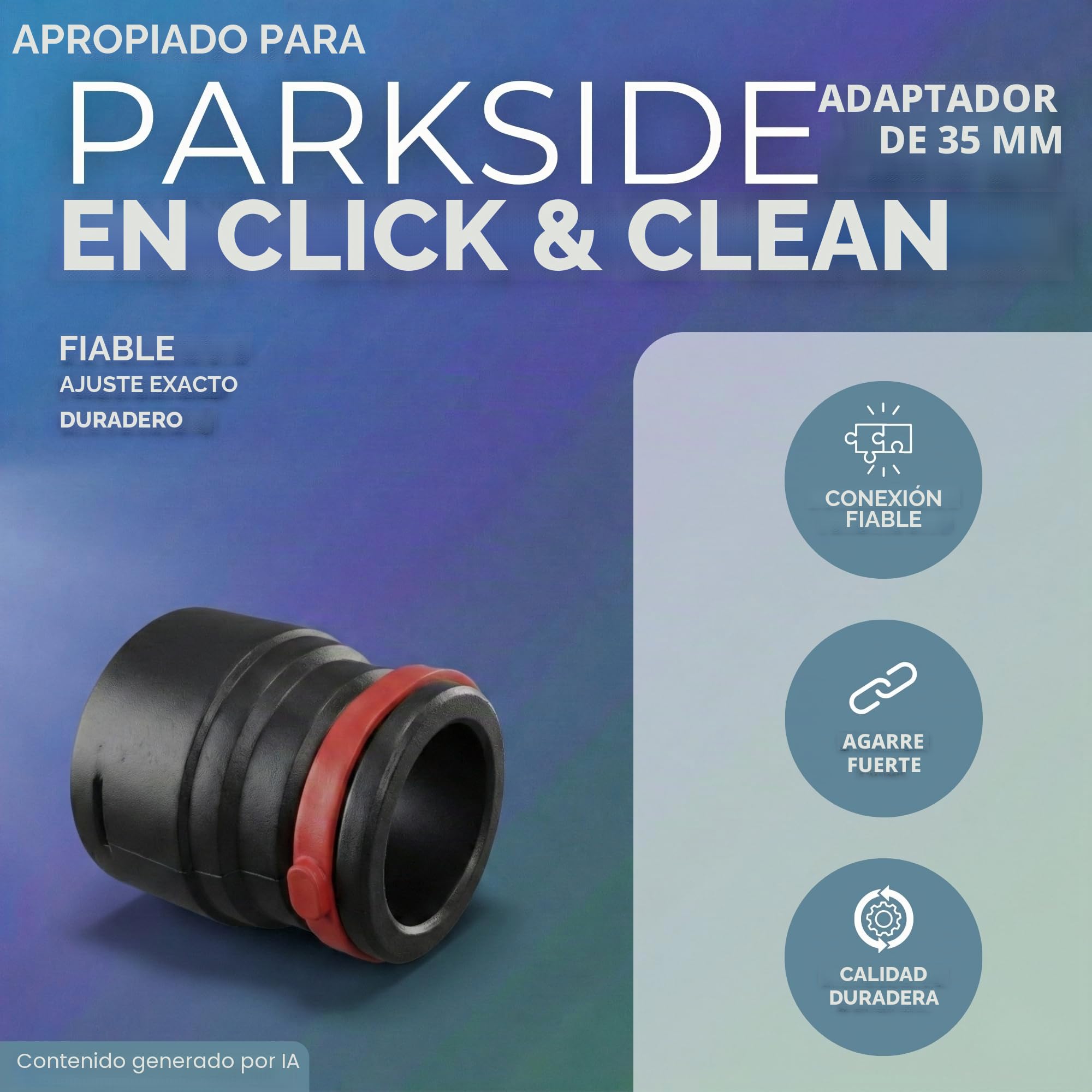 Adaptador adecuado para aspiradoras Bosch Click and Clean MALE para Parkside Performance PPWD 30 B2 Aspiradora industrial en seco y húmedo