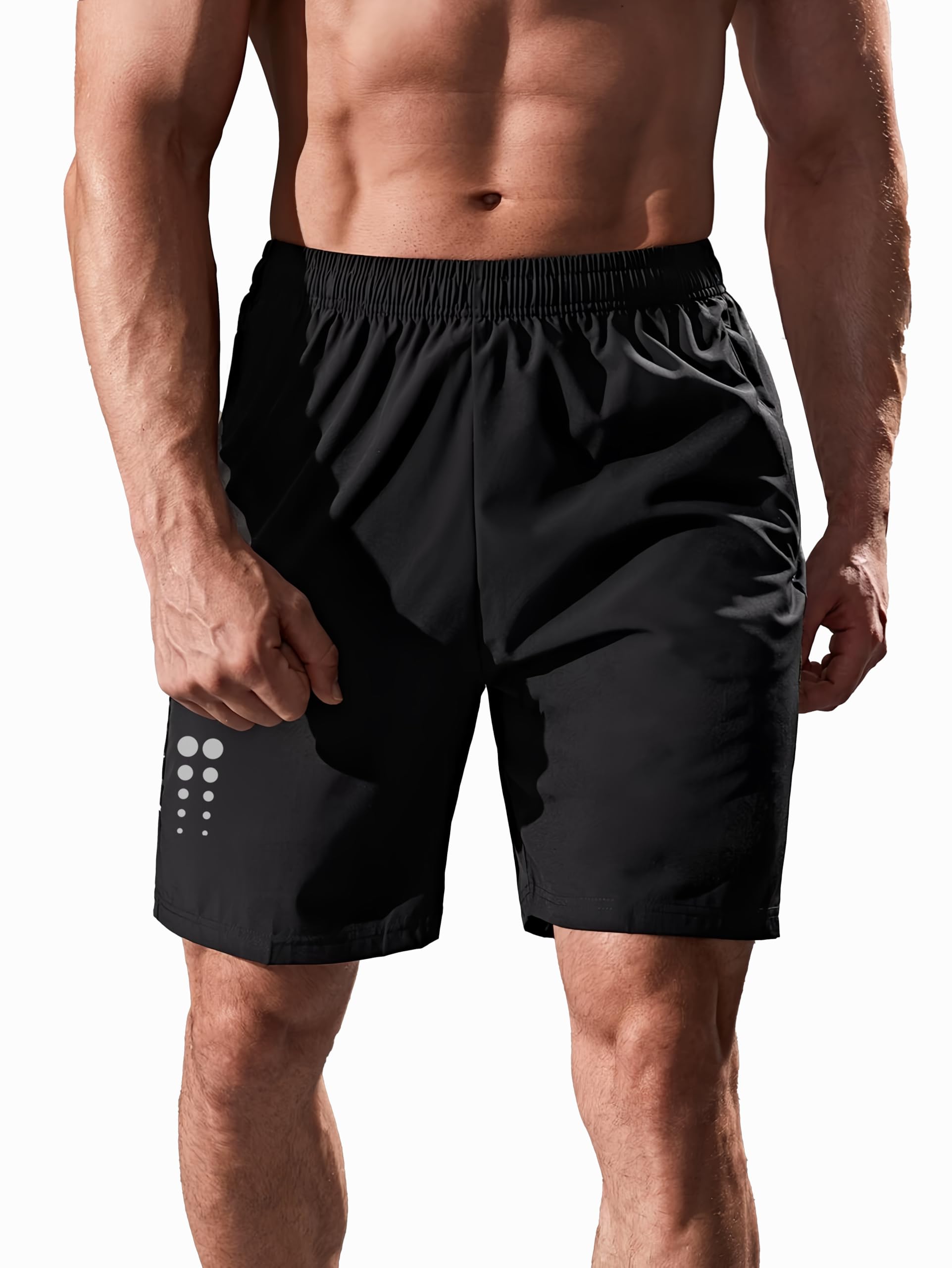 3Colors RGB Men’s Regular Fit Polyester Shorts - Quick Dry for Basketball, Badminton, Gym. Running, Sports 2LINE DOTS-picture-12