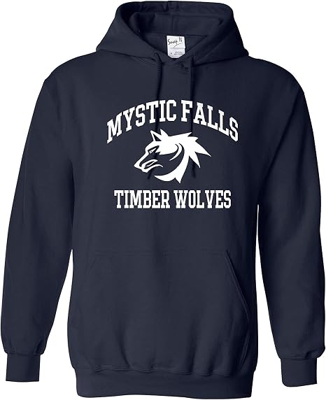 Felpa con cappuccio ispirata ai Vampire Diaries – Mystic Falls Salvatore 17  stampa frontale e posteriore blu navy XS : Amazon.it: Abbigliamento