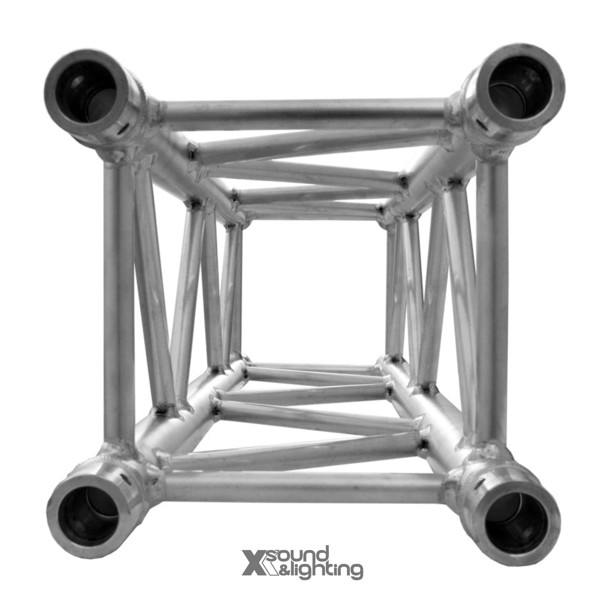 X SOUND & LIGHTNING Estructura Truss Cuadrado de Aluminio 29x29cm FD34 6082-T6 – Soporte Iluminación con Conectores de Seguridad, Truss Dj Set para Altavoces y Luces Escenario (Plata, 29cm)
