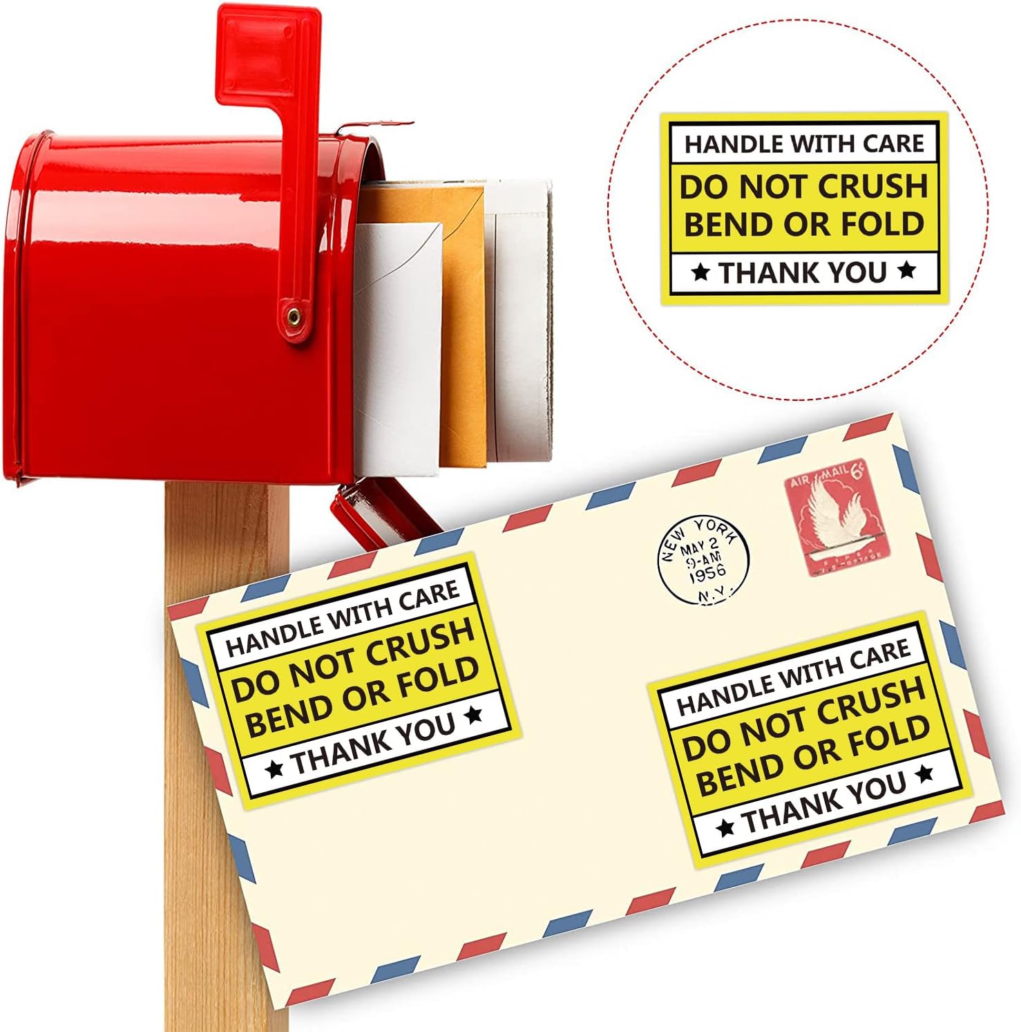 Do not Crush Bend or Fold Warning Sticker 2X3 inch Yellow Handle with Care Shipping Labels Do Not Bend Fragile Mailing Labels for Packages Boxes Inventory 300 Pcs Per Roll (Pack of 2)