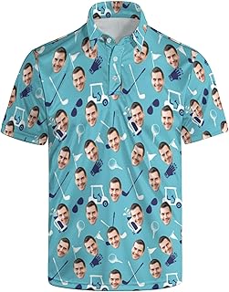 Funny Golf Polos for Men Funny Print Short Sleeve Shirts Quick Dry Polo Shirts Hawaiian Shirt Performance Golf Outfits
