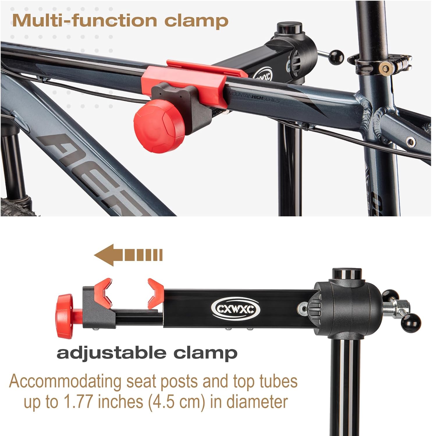 CXWXC Bike Repair Stand - Bicycle Stand For Maintenance Workstand - Ebike Repair Stand Shop Home Mechanics for Mountain Road Bike and E Bike (Black)