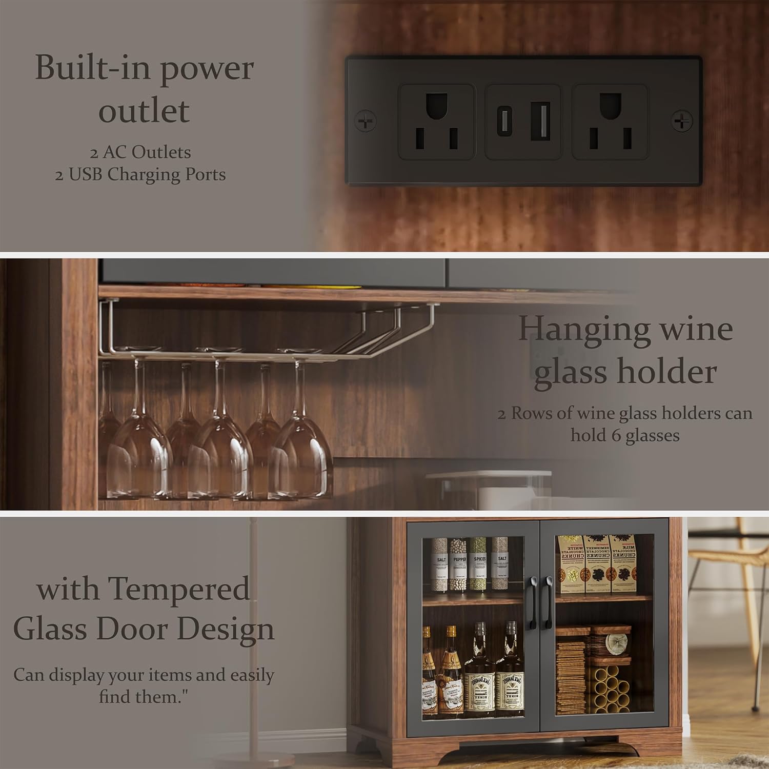 71" Tall Arched Pantry Cabinet with Charging Station & LED Light, Kitchen Pantry Cabinet with Microwave Stand, Drawers and Adjustable Shelf, Coffee Bar Liquor Cabinet for Dining Room
