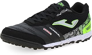 Joma Soccer Boots Turf, 6.5-12 US - Professional Cleats - Microfiber Upper, Chrome Sole, Heel Reinforcement - Mundial Black/Green