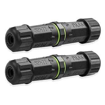Waterproof Electrical Cable Connector 3 Pin IP68 Outdoor Cable Waterproof Coupler Support to 3.5-10mm Wire Diameter for Outdoor billboards, Tunnel Lights, Street Lights 2 Pcs