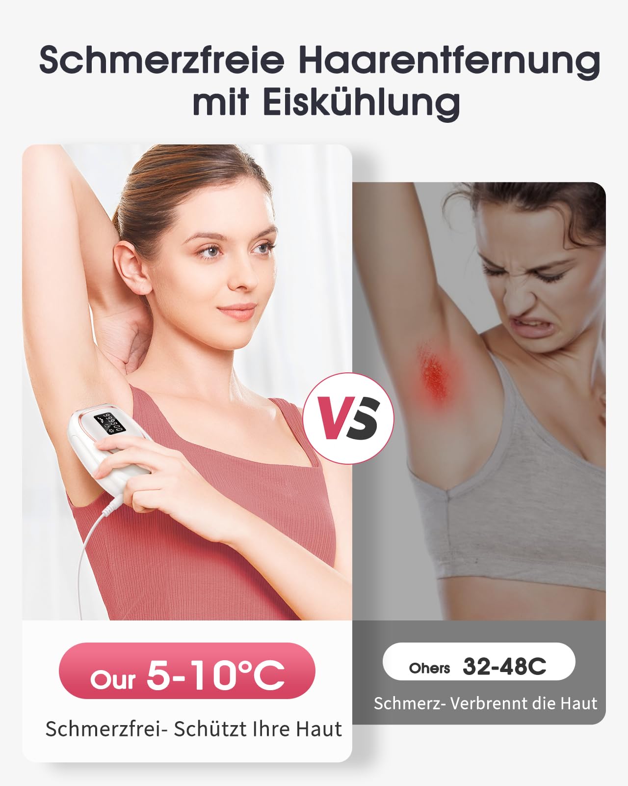 Depiladora de Luz Pulsada IPL con Función de Enfriamiento, 999,900 Flashes, 5 Nivel de Energía, Depiladora Láser Indolora para Mujeres, Hombres, Rostro, Axilas, Piernas y Cuerpo Bilanco
