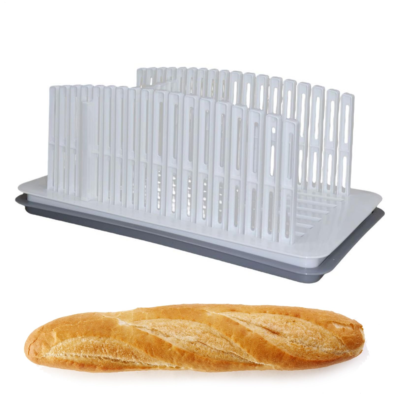 Trancheuse à pain manuelle et réglable avec plateau de découpe pour cuisine et toasts