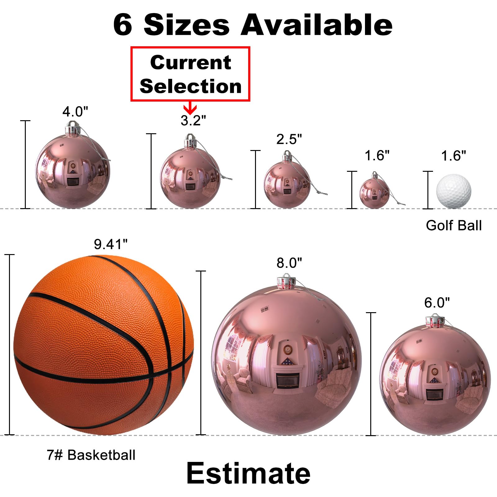 GameXcel Lot de 24 boules de Noël incassables pour sapin de Noël - 8,1 cm