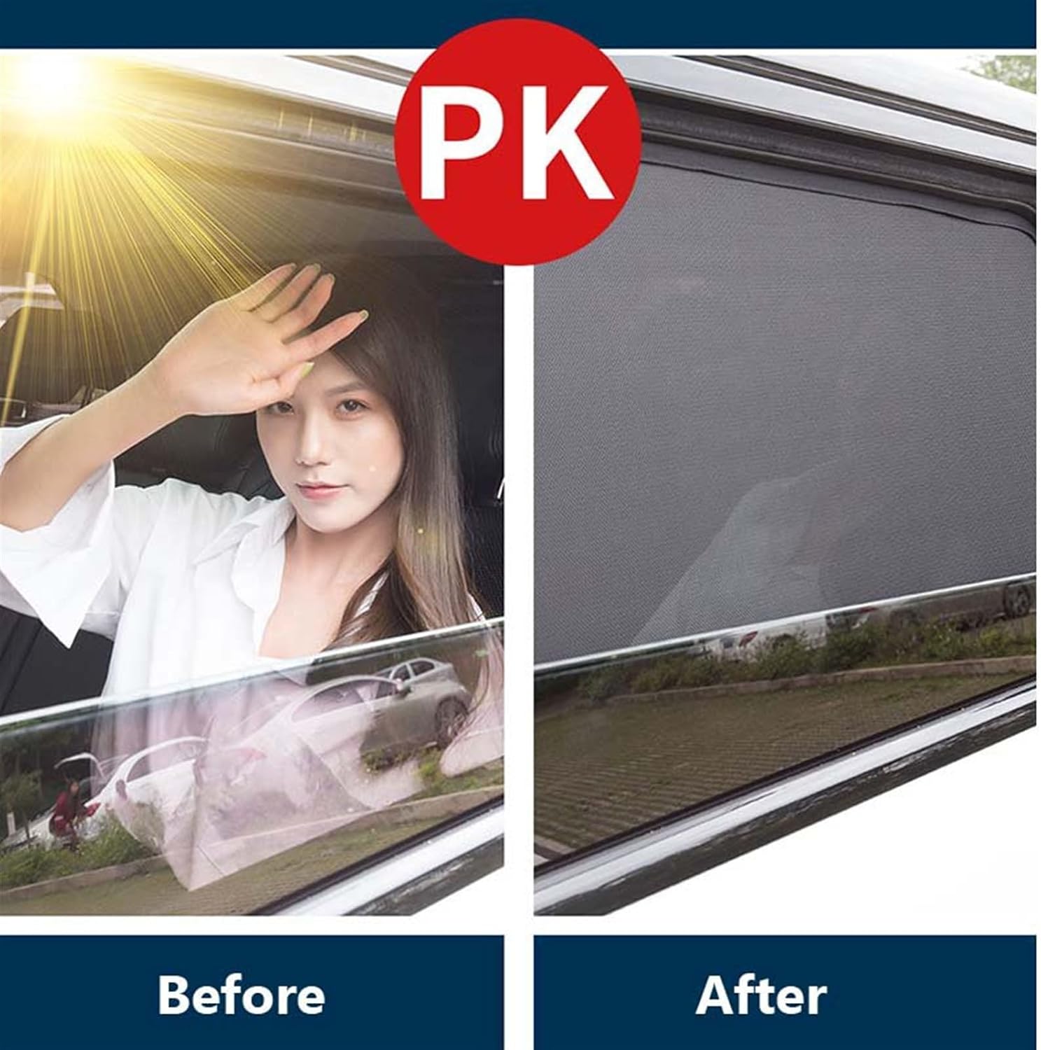 Auto Parts for Passat 2011-2018 Car Magnetic Sun Shade Curtain Breathable Mesh Protection Privacy Sunshade(Rear Windows)