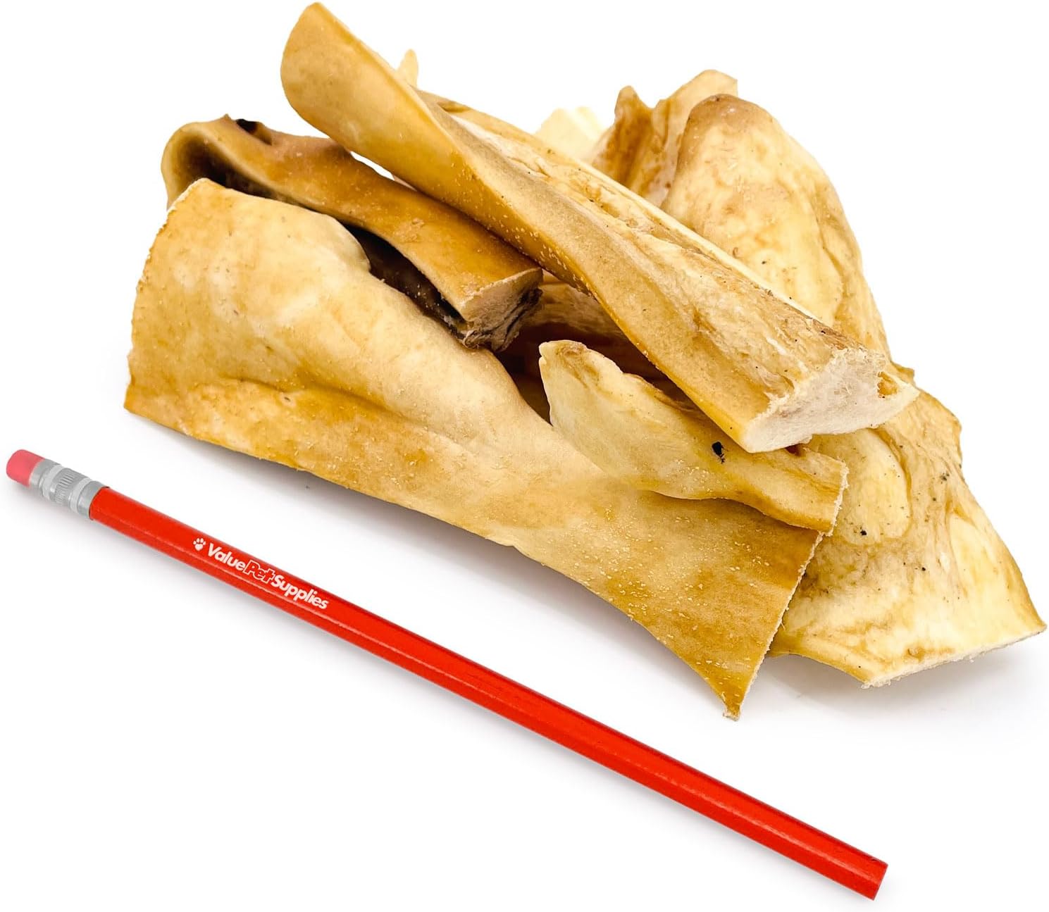 ValueBull Beef Cheek Slices, Long Lasting Dog Chews, Varied Sizes, Shapes, & Colors, 5 Pound Bulk Pack - Long Lasting Dog Chews, Rich in Collagen, Single Ingredient, Cleans Teeth