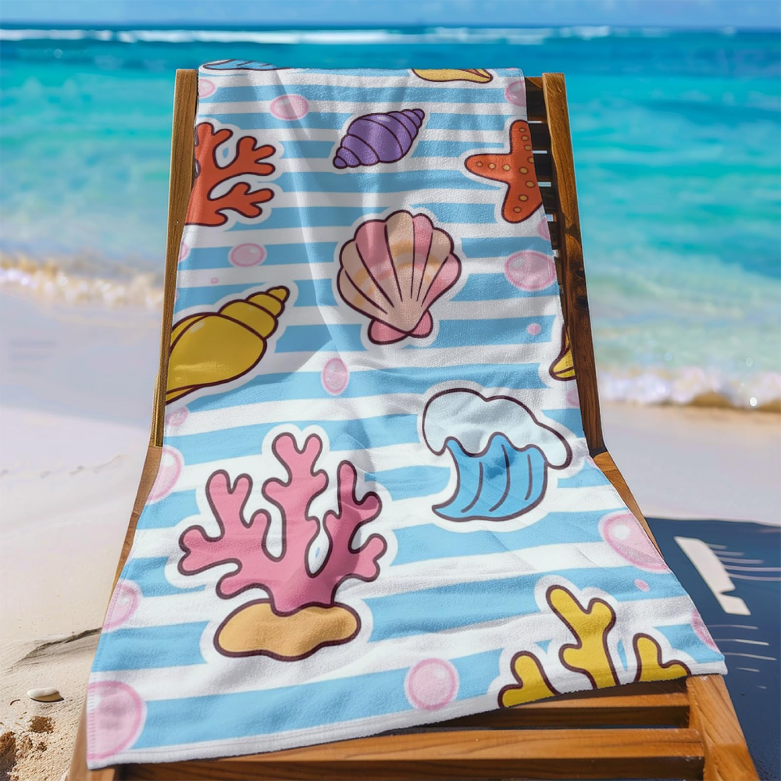 Fouta PlageRose Shell Jaune Conch Modèle Surdimensionné avec Diverses Tailles, Respirante et Portable, Parfaite pour Voyages Sorties Piscine et Usage Extérieur Quotidien 90x160 cm