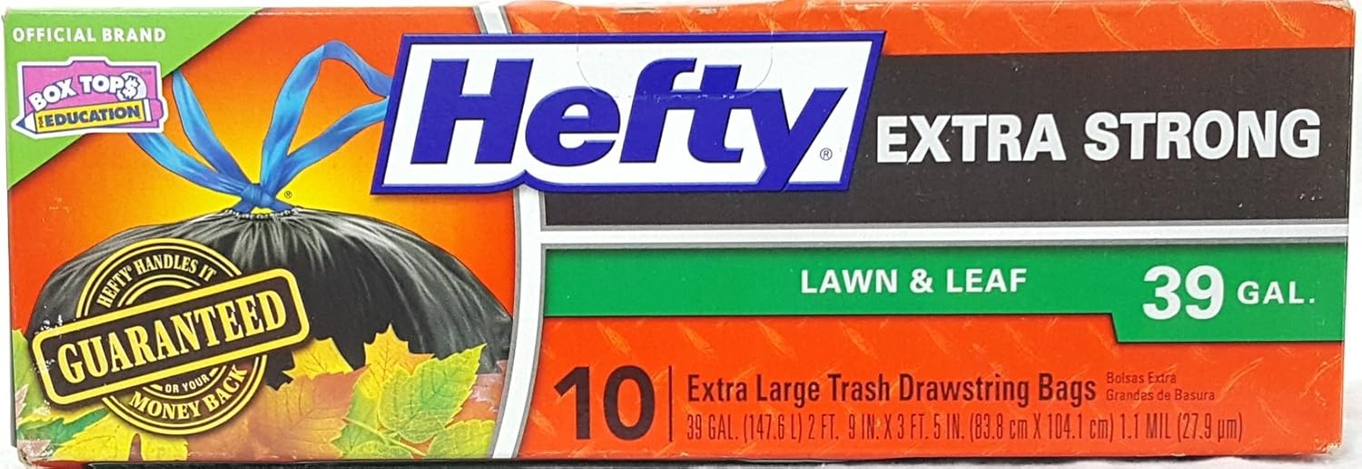 Hefty Extra Strong 39-Gallon Lawn and Leaf Bags (Pack of 1) : Health & Household