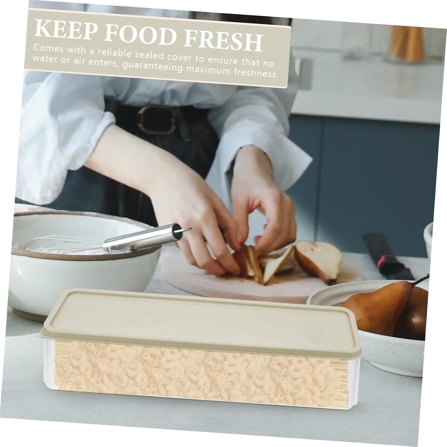 Hemoton 3pcs Airtight Pasta Containers Sealing Dry Noodle Storage Boxes for Grains Cereal Organization for Pantry Refrigerator Use