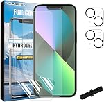 LOOKSEVEN 3+2 3 Packs Hydrogel Film Screen Protector(Not Glass) + 2 Packs Tempered Glass Camera Lens Protector For iPhone 17 Pro Max