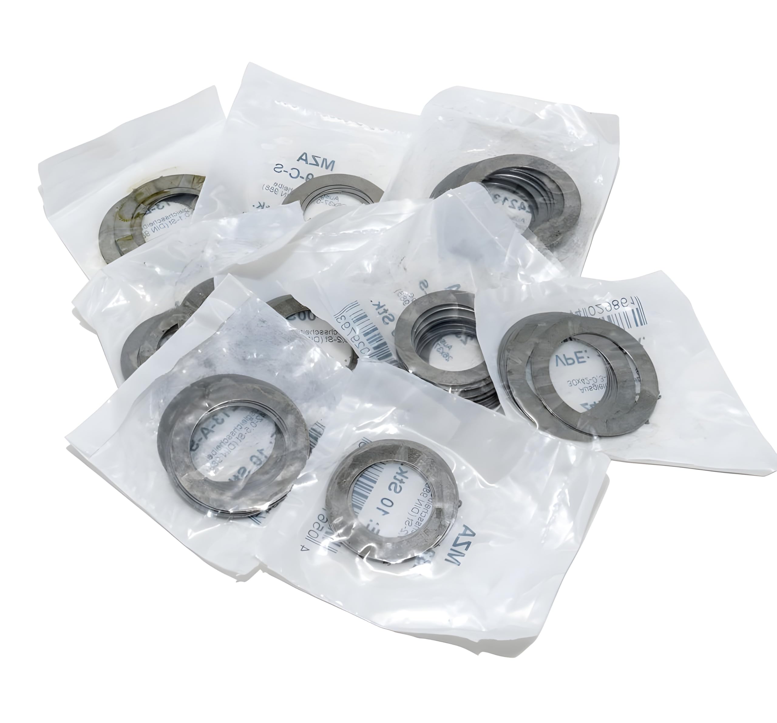 Set Ausgleichsscheiben, je 10x Stück, Gesamt: 90 Stück für Soemtron-Motor SR1, SR2, SR2E, KR50, SR4-1 Spatz - zur Kurbelwelle und Abtriebswelle - DIN 988-ST