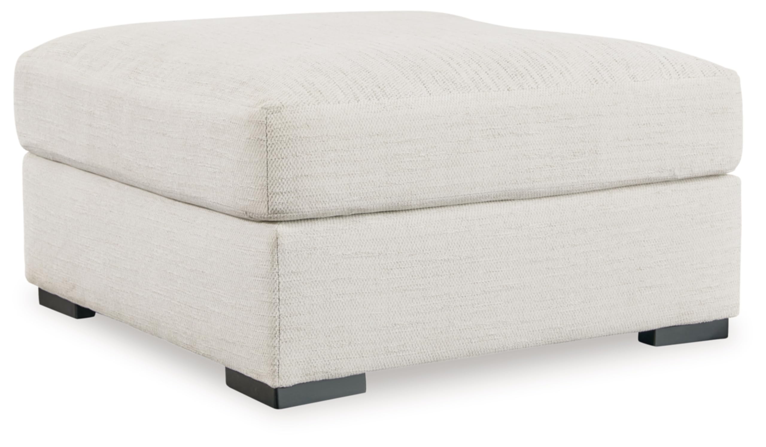 Photo 1 of ***TRUCK/TRAILER PICKUP ONLY*** Signature Design by Ashley Accomplished Transitional Upholstered Square Oversized Accent Ottoman, White/Beige