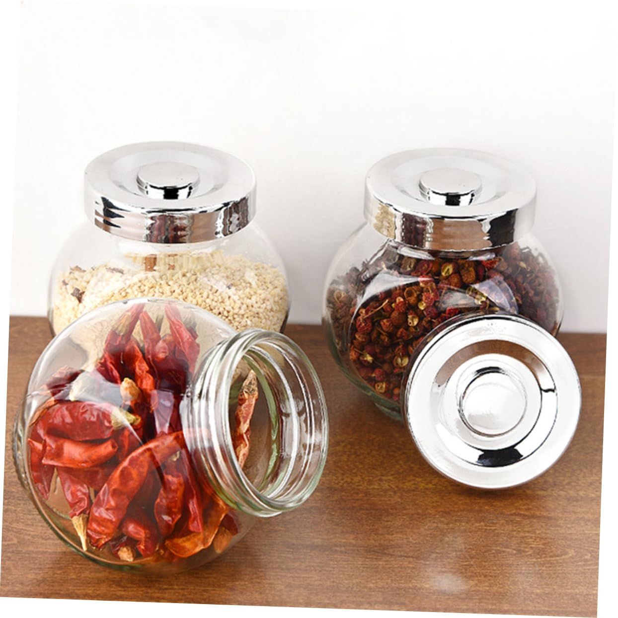 Alipis Barattoli Sigillati in Vetro da 180 Ml, Contenitori Ermetici per Alimenti e Tè, Set 8 Pezzi Trasparenti per Conservazione in Cucina e Negozi