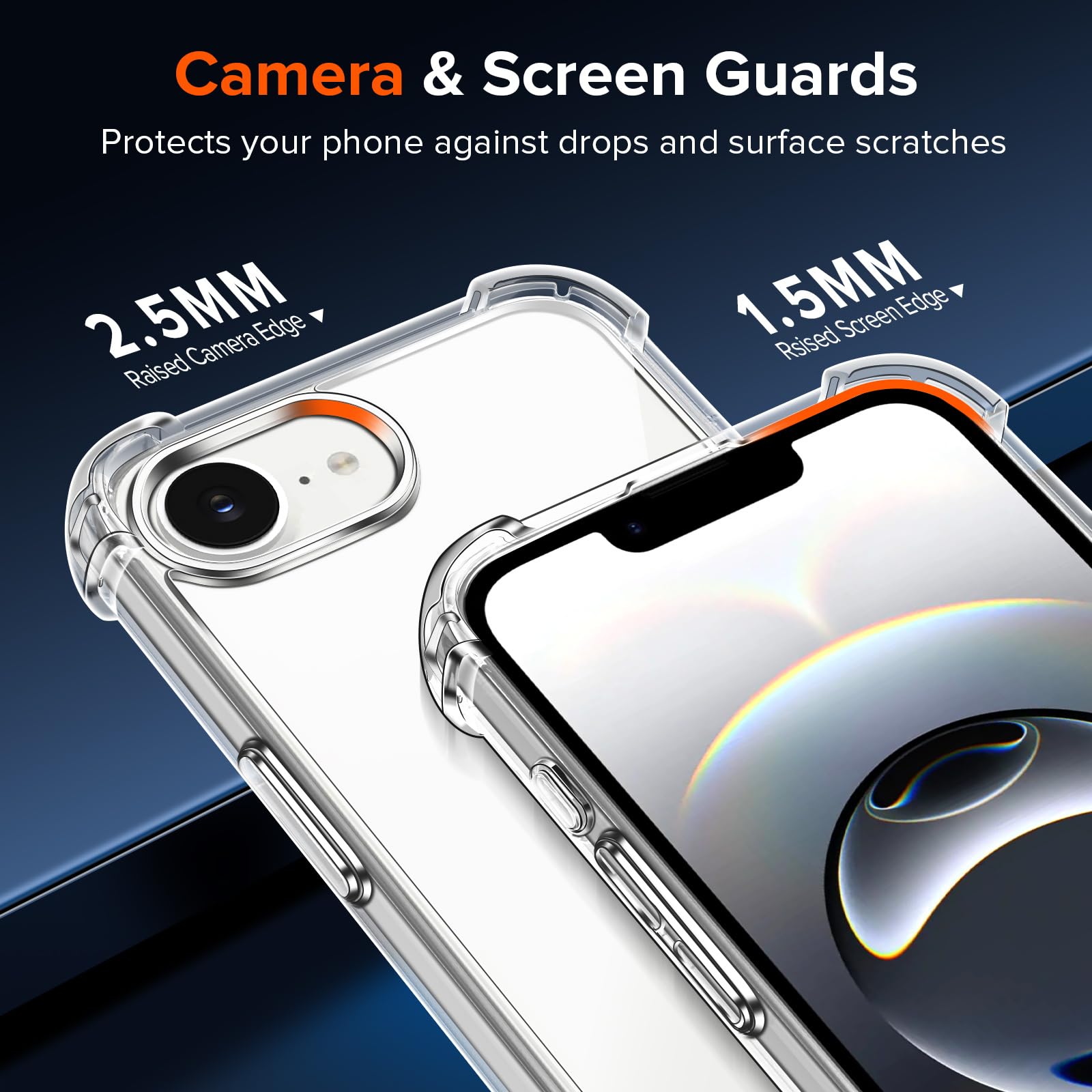 iVoler Anti Ingiallimento Chiaro Cover Case per iPhone 17e / iPhone 16e 6.1 Pollici, [Antiurto di Grado Militare] Custodia Trasparente per Assorbimento degli Urti con Paraurti in TPU Morbido