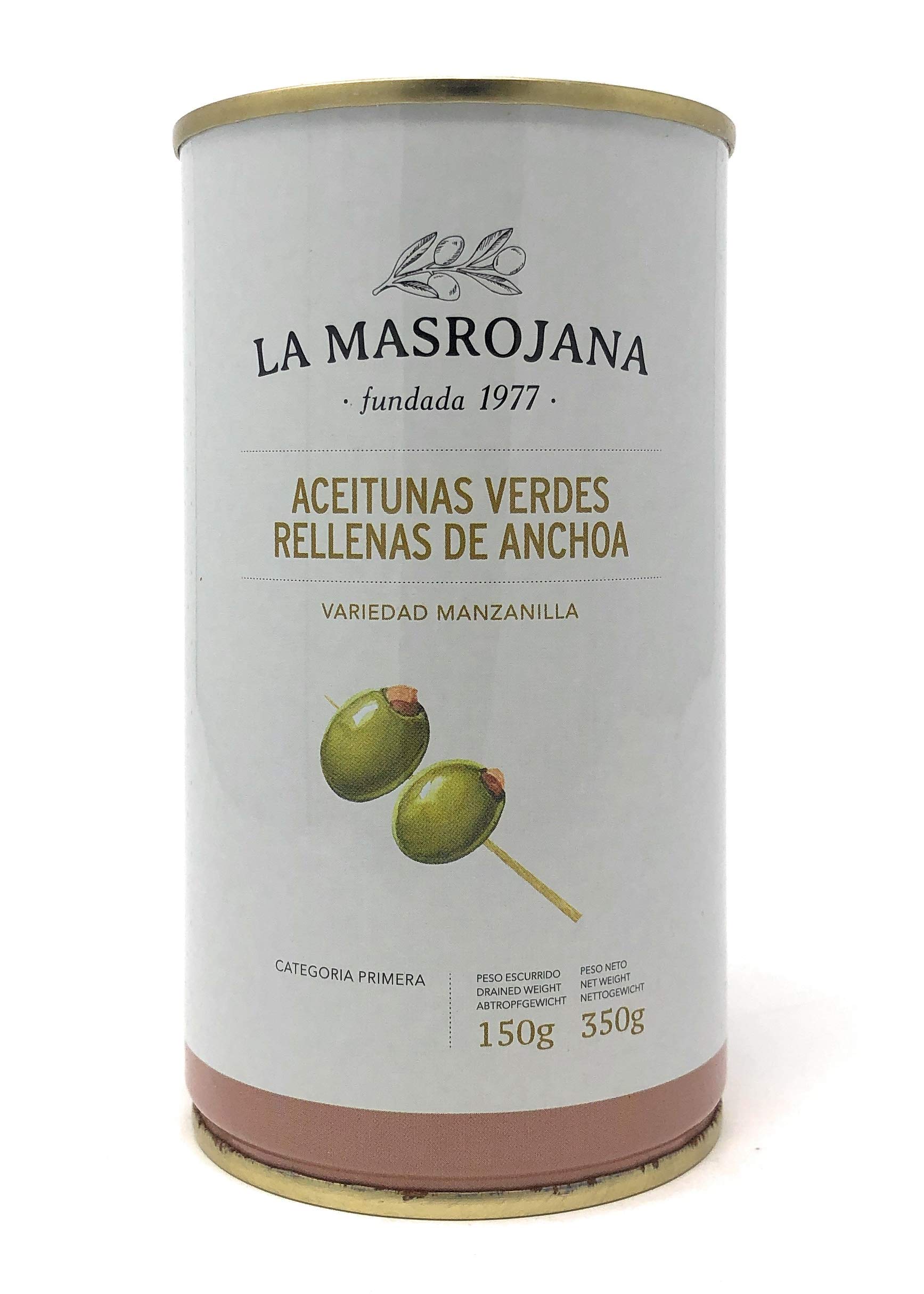 La Masrojana Aceitunas Manzanilla rellenas de anchoa 150g