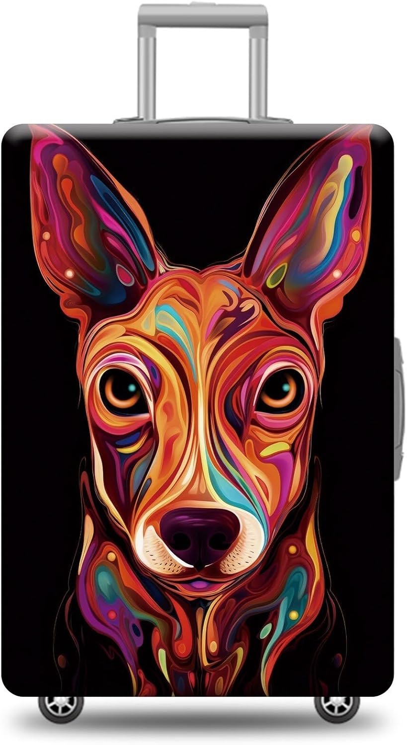 Personalized Dog Luggage Cover Basenji Dog Suitcase Cover Funny Animal Travel Luggage Covers Washable Elastic Suitcase Baggage Protector For Pet Lovers Style 4