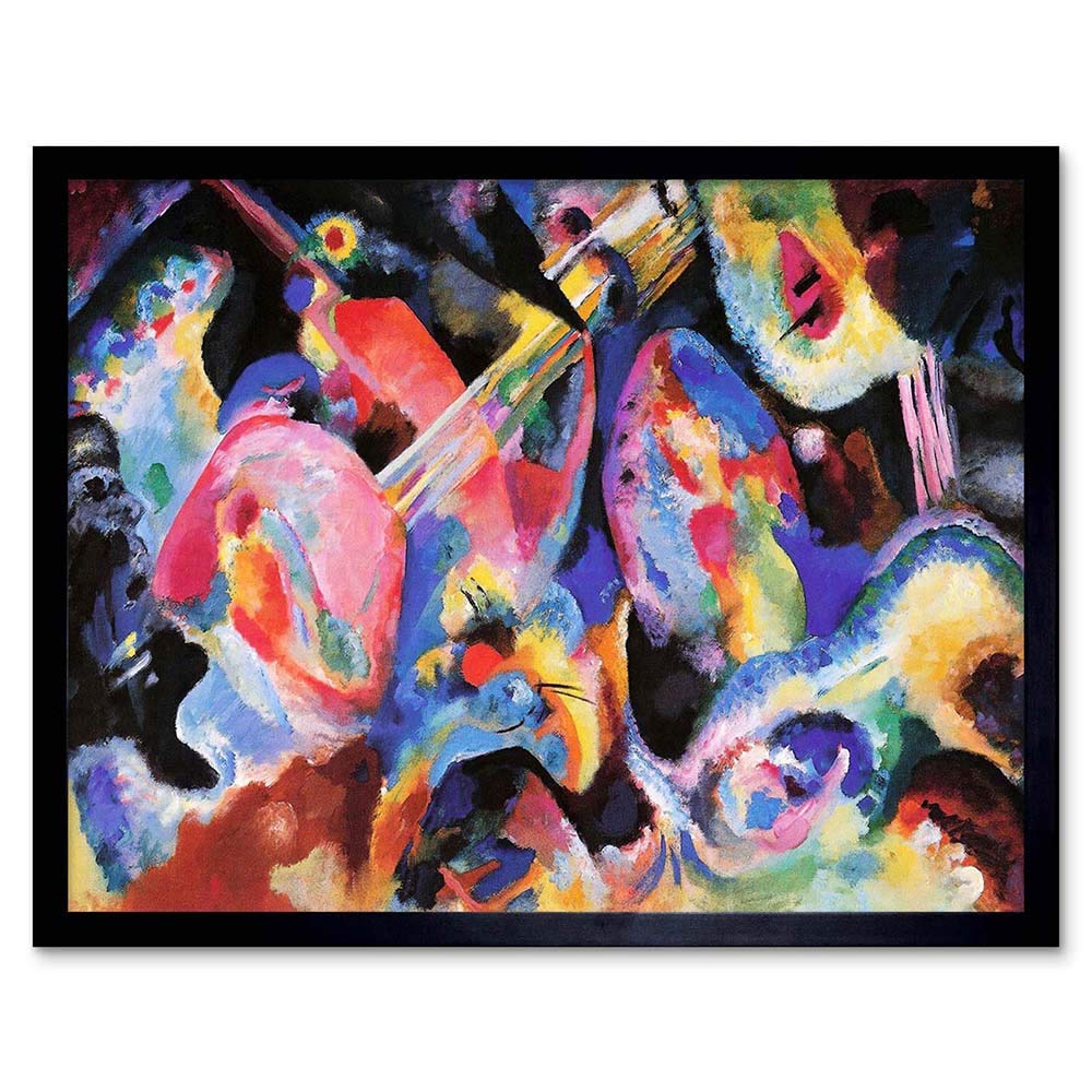 Wee Blue Coo Wassily Kandinsky Russian Abstract Old Master Painting Art Print Framed Poster Wall Decor 12X16 Inch