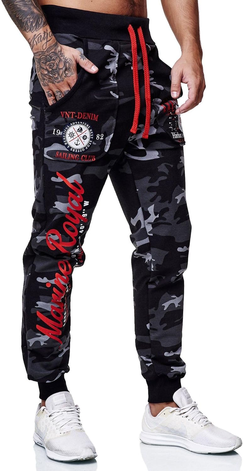 Marine Royal Men's Jogger Pants, Sports Fitness Running Casual Sweatpants