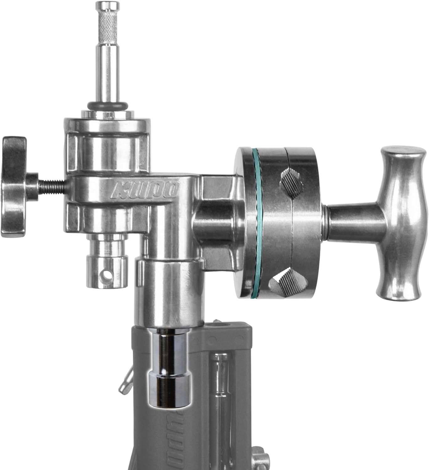 Kupo 4-1/2" Grip Head with Junior Stud and Receiver, Aluminum Lollipop Design with Dual V-Jaws for 5/8" and 3/8" Mounting in Photography and Video Rigging (KG400512)