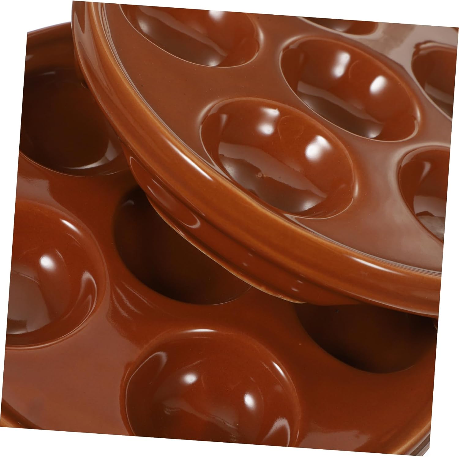 2-piece Escargot Plate Set Snail Baking Dish Grill Pan for Shellfish Foods