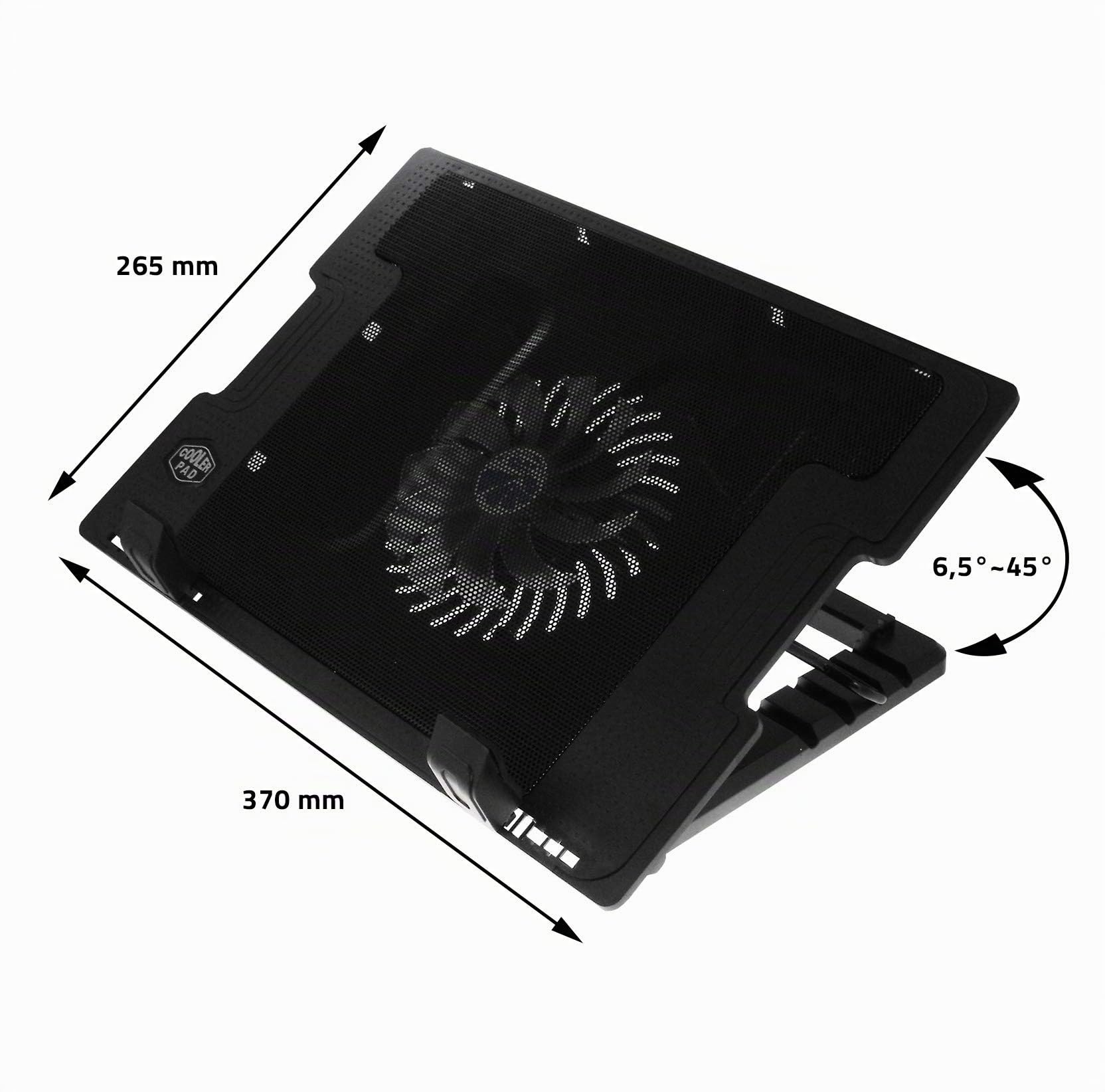 AABCOOLING NC20 - Refroidisseur PC Portable avec 125mm Ventilateur, Inclinaison Réglable et Rétroéclairage Bleu, PC, Accessoires PC, Support pour PC Jusqu'à 15,6 Pouces et Consoles, Laptop Cooler