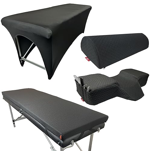 Colchón de pestañas + almohada para la cabeza + almohada de piernas + funda de cama