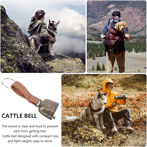 Miniatura 5 de Vaguelly 6 campanas de cobre de vaca y caballo de oveja, antipérdida, campana colgante para mascotas, ganado de granja, cobre fuerte campana de