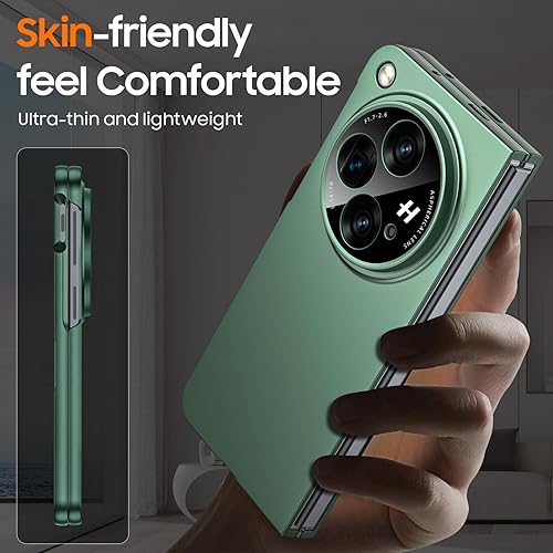 Miniatura 3 de Funda para OnePlus Open Case 2023, protector de pantalla de vidrio templado integrado, mate, ultrafino, PC duro, antiarañazos, antigolpes, funda