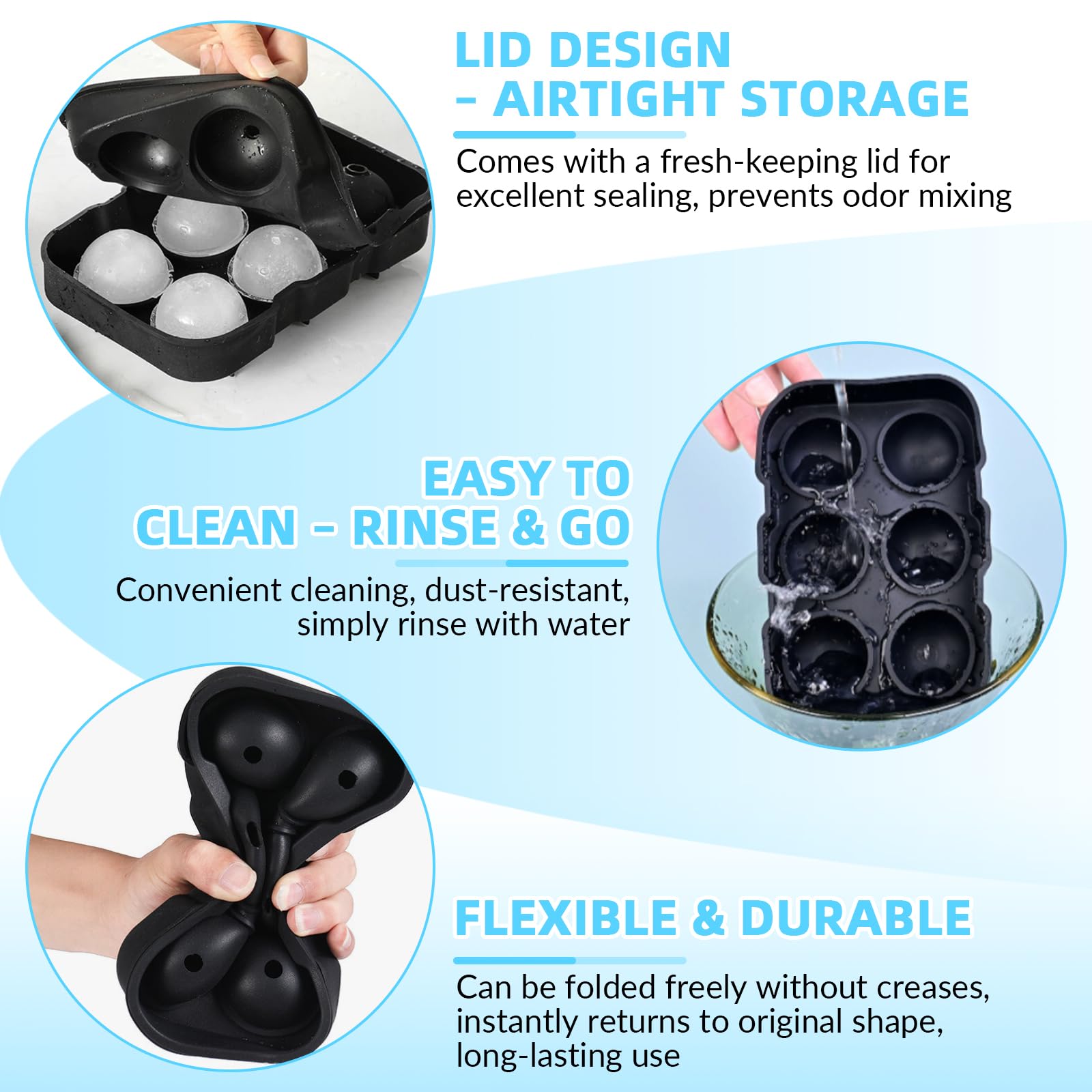 Cubitera de 4L con Tapa, Set de Cubo de Hielo de Acero Inoxidable de Doble Pared con Colador, Pinzas para Hielo, Pala para Hielo, Molde de Cubitos de Silicona, Enfriador de Champán y Vino para Cerveza