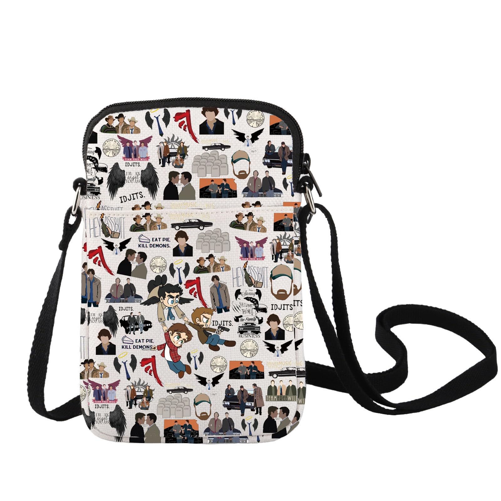 LEVLO Winchester Brothers Cross Body Bag Dean & Sam & John Fans Gift IDJITS Dean & Sam Shoulder Bag For TV Show Fans