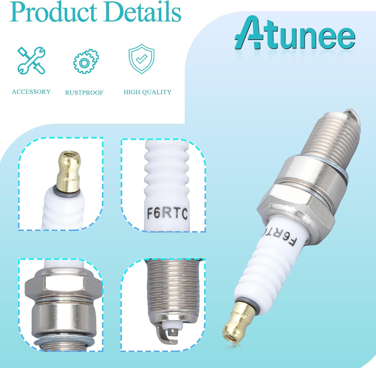 F6RTC Spark Plug for MTD 951-10292 751-10292, 2PCS Spark Plug for F6RTC CUB CADET OCC-751-10292 Lawn Mower Snow Blowers Generator