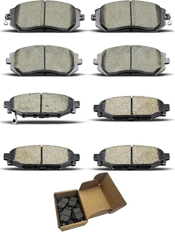 Pastilhas de freio cerâmicas CCTECHMASS dianteiras e traseiras para Subaru Forester, Impreza, Legacy e Outback – 8 unidades