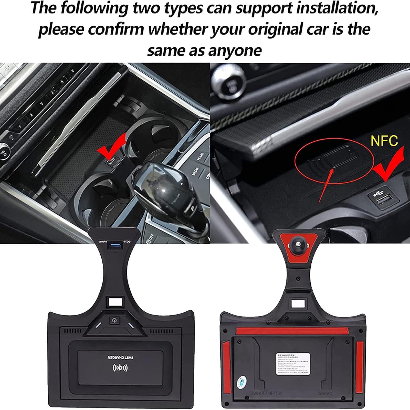 Caricabatterie Wireless per Auto per Serie 2/M3 I3/Serie 3 I4/Serie 4 Tutti i Modelli Accessorio con Ricarica Rapida Wireless da 15 W Regalo per la Famiglia