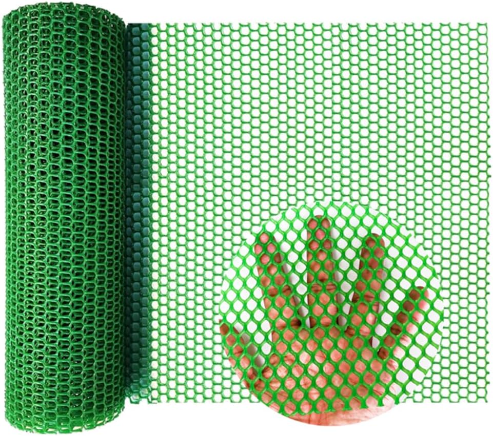 Wire Fence Mesh Plastic Mesh Roll Chicken Wire 11.8IN X 10FT Poultry Fencing Hexagonal Fencing With 25pcs Zip Ties Garden Netting for Poultry Dogs Rabbit Snake Barrier Gardening Green