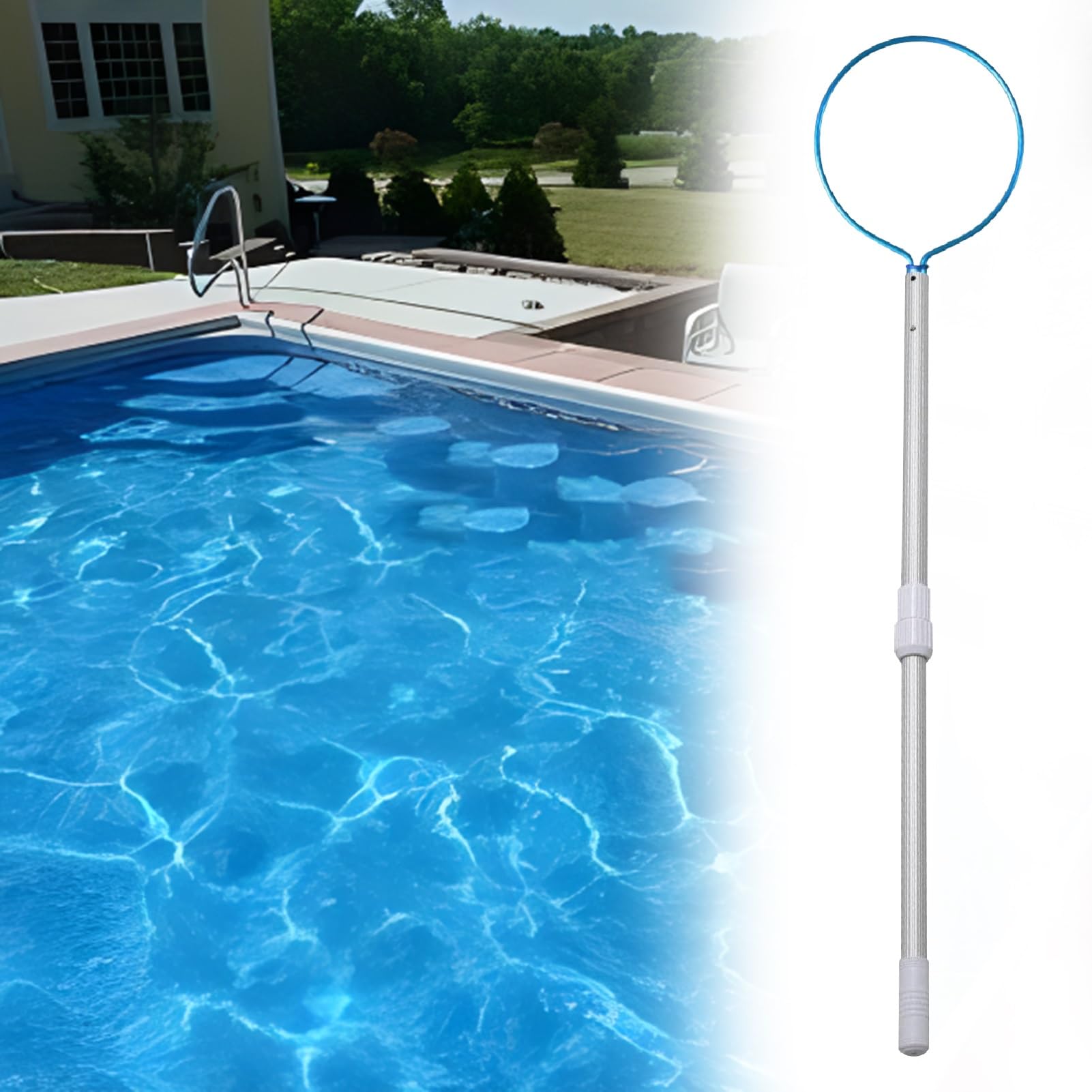 UrbanUp Life Saving Pole Aluminum Swimming Pool Safety Hook for Retrieve People Floating, Anti Skid Handle Special Rescue Hook, Lightweight Multi-use Telescopic Poles(2.85m (9.3ft)~8m (26.2ft))