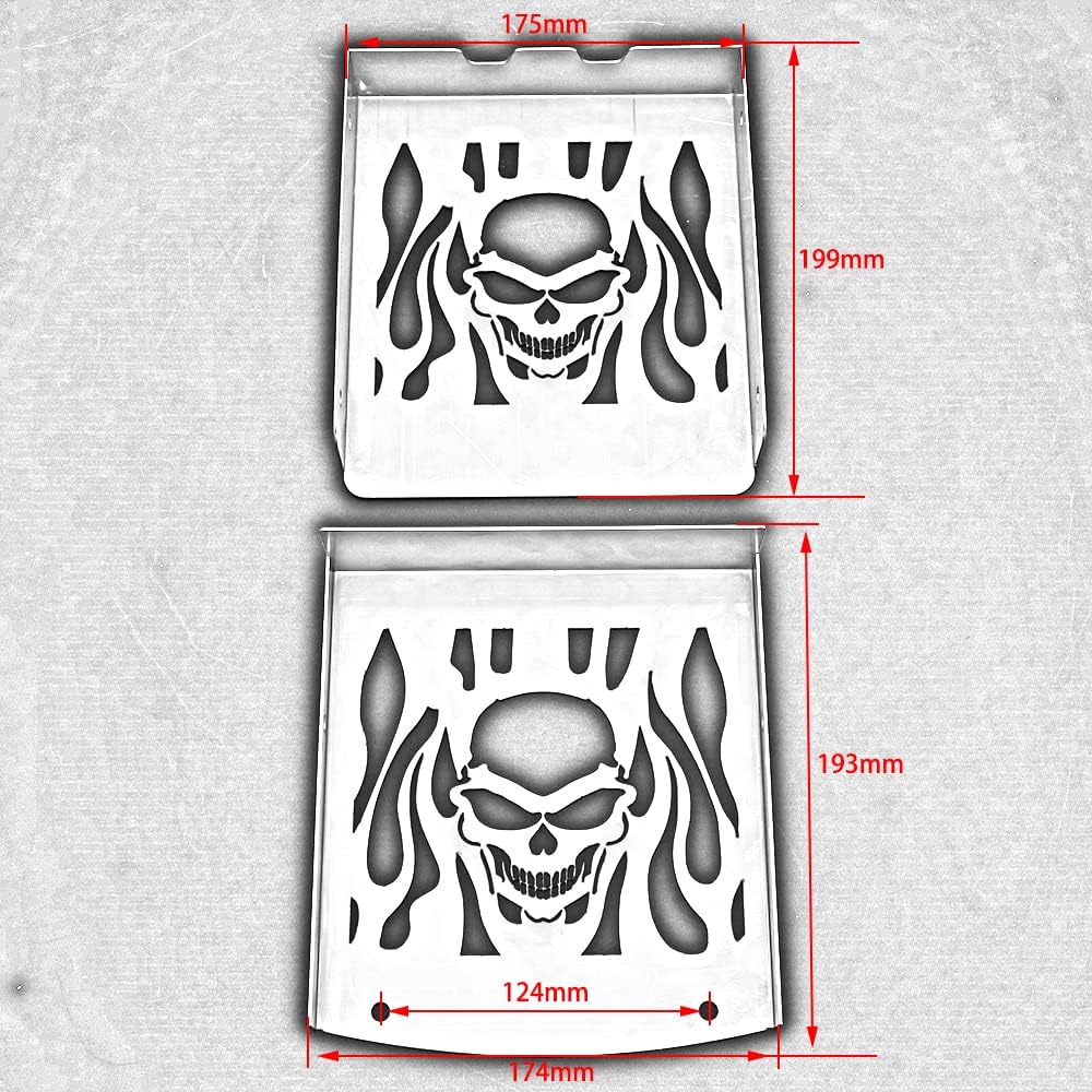 Skull Motorcycle Steel Chrome Skull Radiator Grill Cover Guard Protector For SUZUKI VL1500 LC Intruder 1998-2008 (silver)