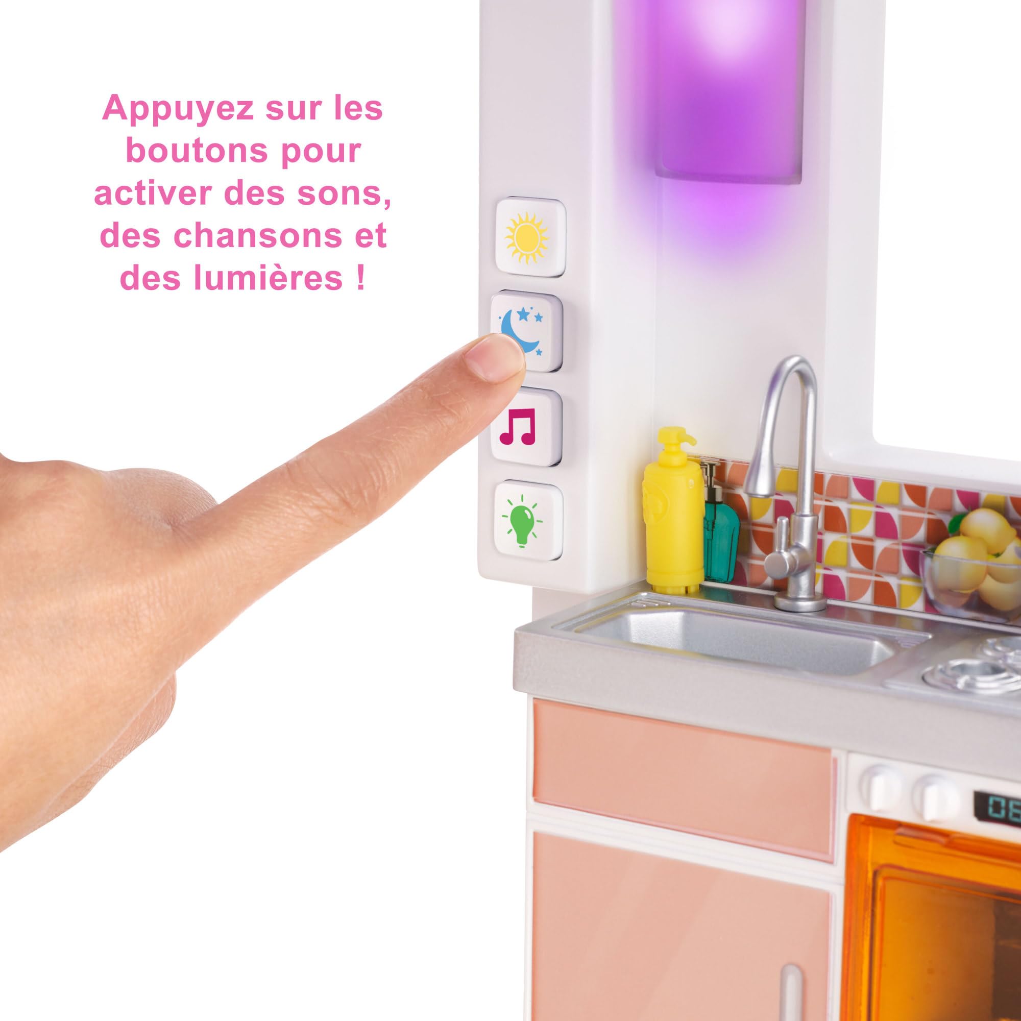 Barbie Maison de Rêve pour Poupées avec 3 Niveaux, avec Lumières Et Sons, Plus De 75 Accessoires Inclus, 109 cm De Haut, Jouet pour Enfant de 3 Ans et Plus, GRG93